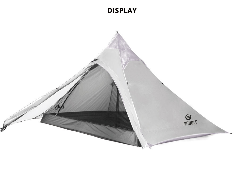 Cheap Goat Tents YOUGLE 20D Double Layer Ultralight Waterproof Three Person Backpacking Tent For Travelling Camping Hiking Tents 